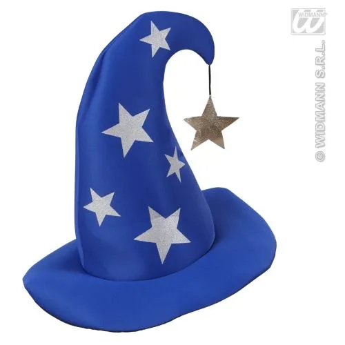 Blue Wizard Hat With Stars Mickey Mouse Fantasia Warlock Fancy ...