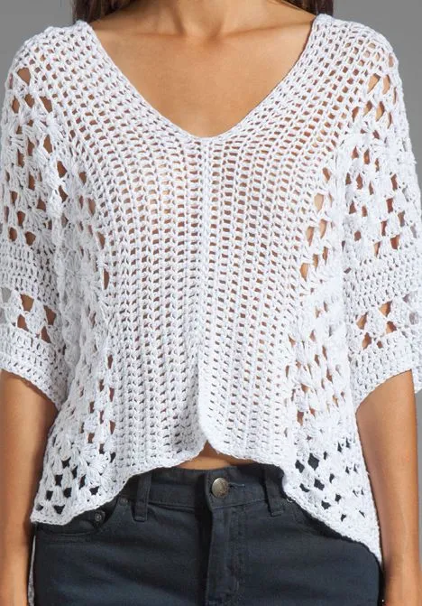 BLUSA BLANCA A CROCHET ~ TODO PATRONES CROCHET GRATIS PASO A PASO ...