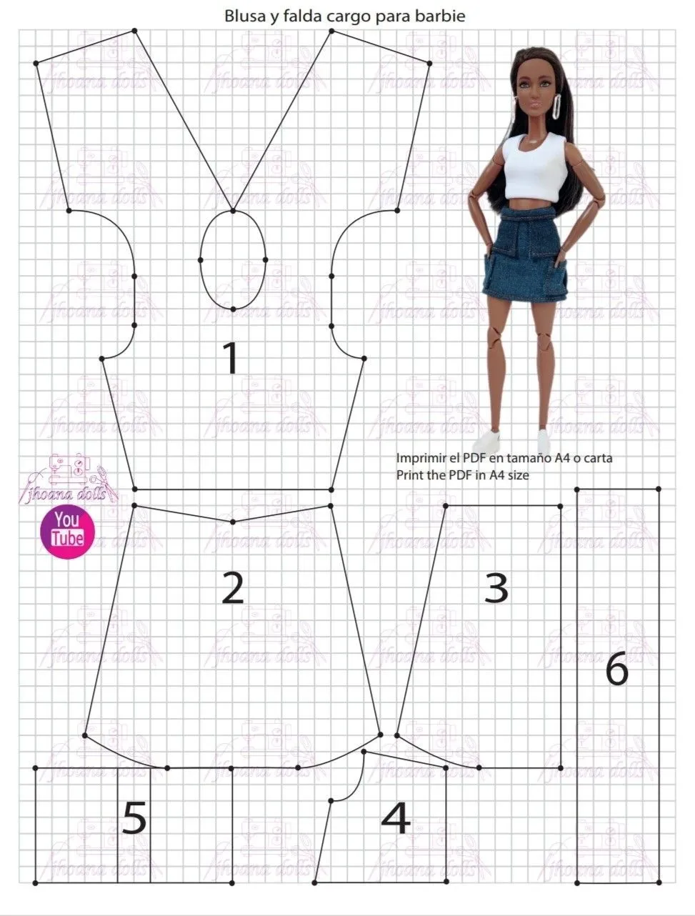 Blusa y falda cargo para Barbie en 2023 | Ropa para barbie, Coser ropa de  muñecas, Ropa para muñecos