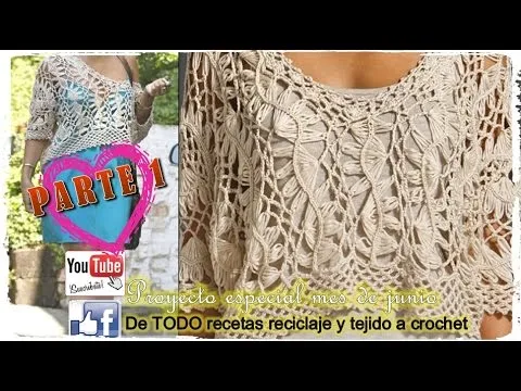 BLUSA EN HORQUILLA Y CROCHET ( PARTE 1 ) FÁCIL DE TEJER - YouTube