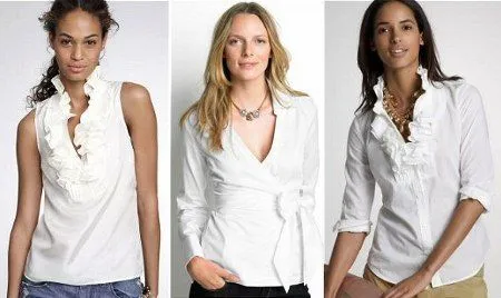 Blusas blancas con encajes - Imagui