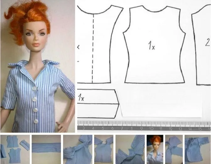 Como hacer blusas para Barbie moldes – ConMoldes.com