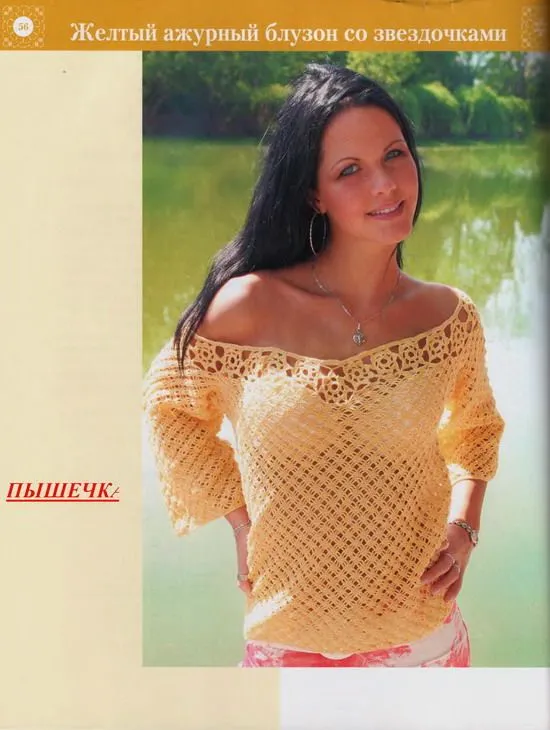 Blusas con cuello a crochet - Imagui