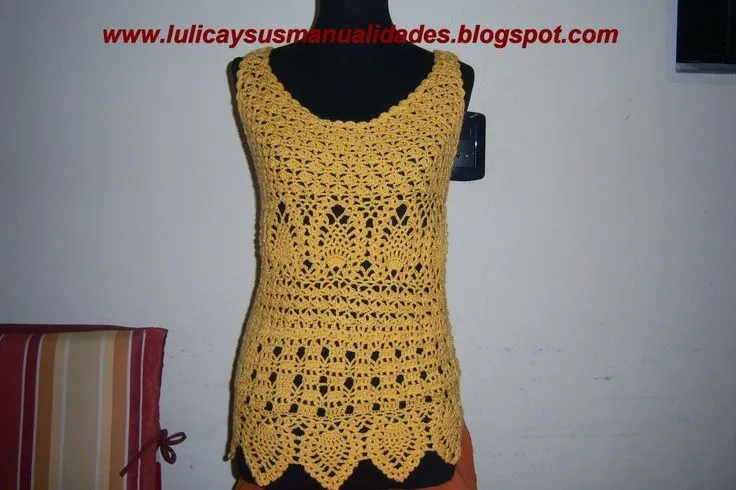 Blusa de piñas a crochet - Imagui
