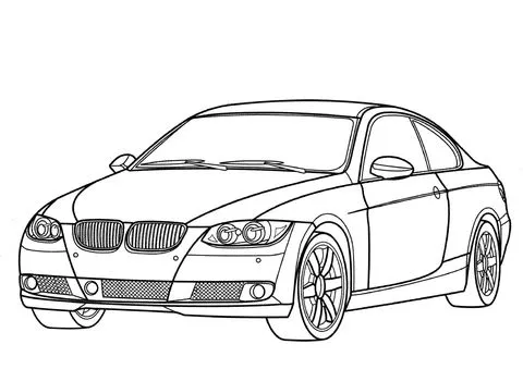 Bmw 3 Series coloring page | Super Coloring