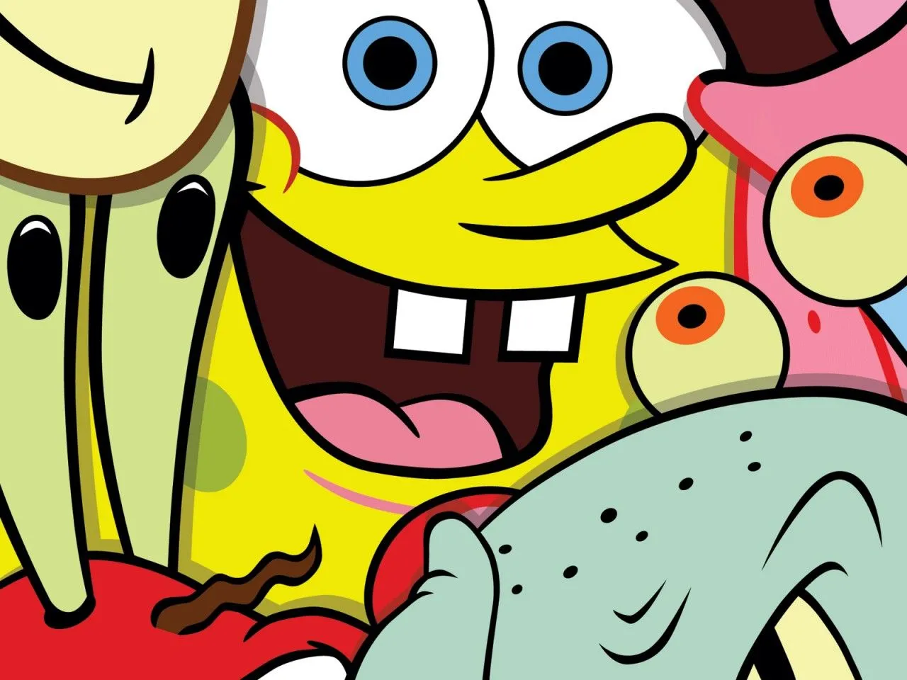 aqui esta bob esponja con sus amigos psandoselo muy bien parece que ...