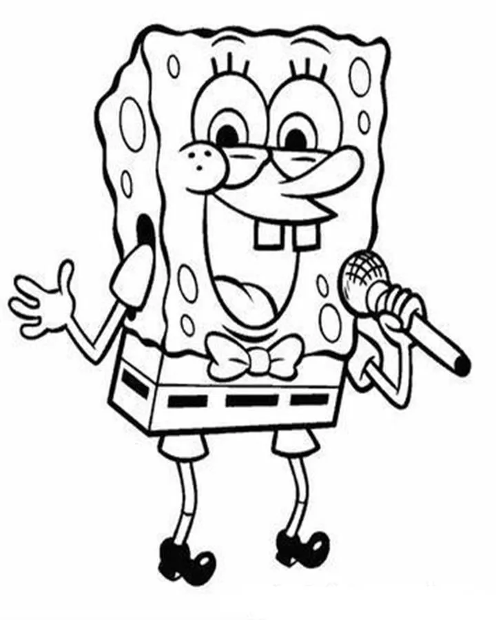 BOB ESPONJA CANTANDO DIBUJOS PARA COLOREAR : COSAS PARA NIÑOS