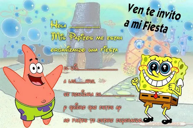 Tarjetas feliz cumpleaños Bob Esponja - Imagui