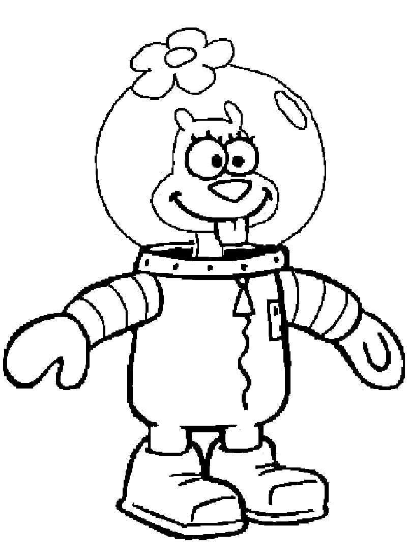 Bob esponja: Dibujos para colorear Arenita Mejilla y Bob Esponja.