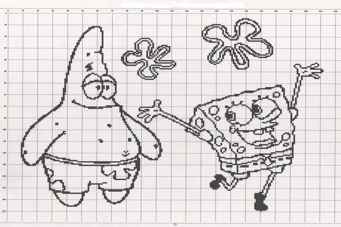 Punto de cruz de bob esponja - Imagui