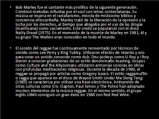 Bob Marley y el Reggae - Monografias.com