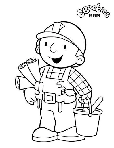 Pinto Dibujos: Bob el constructor para colorear