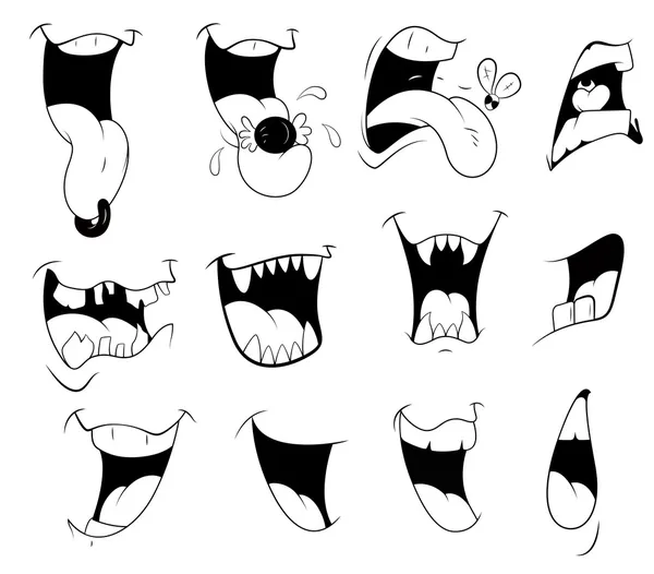 bocas caricaturas — Vector stock © baavli #