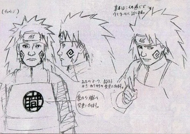 Boceto de personajes de Naruto Shippuden El Camino Ninja