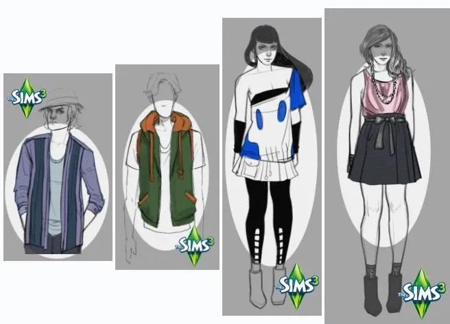 Bocetos de ropa para Los Sims 3 : Simsology