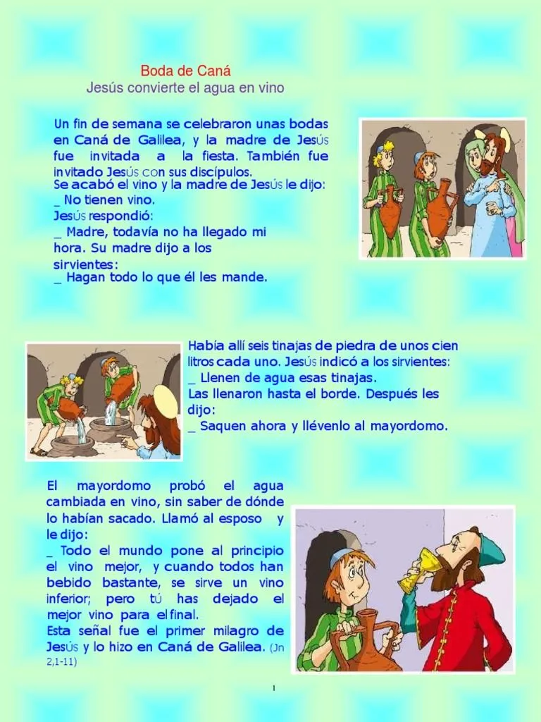 Boda de Cana, Orimer Milagro de Jesus | PDF | María, madre de Jesús | Vino