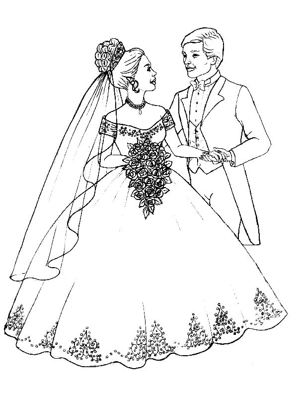 Dibujos para imprimir y colorear: Boda para colorear