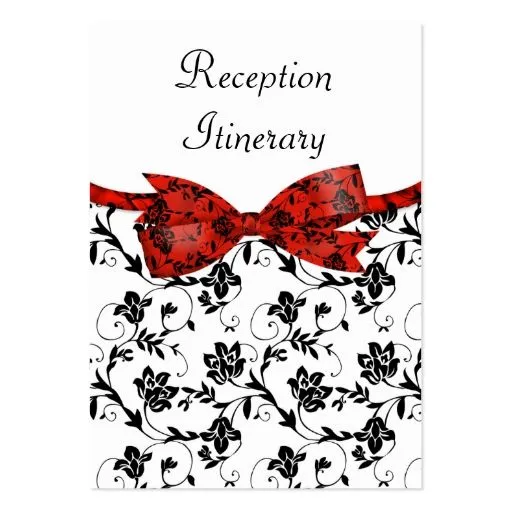 Boda Rojo Blanco Negro Tarjetas de Visita, tarjetas de perfil y ...