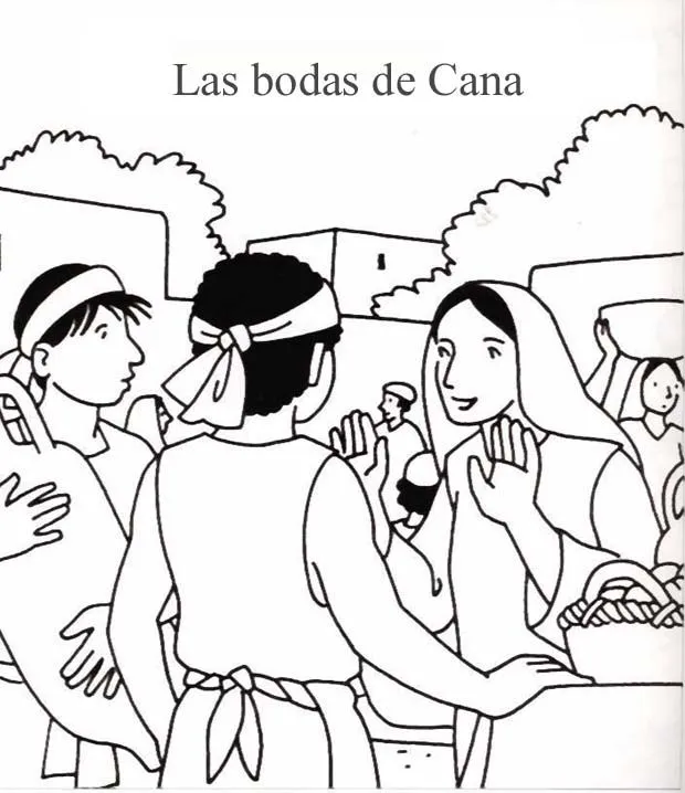 Las bodas de Caná 1 / Dibujo para colorear – caminocatolico