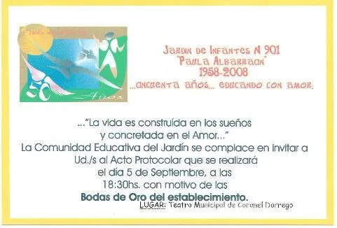 Bodas de Oro Jardin Nº 901 "Paula Albarracin" Coronel Dorrego ...