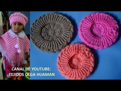 Boina tejido a crochet para bebe o niña video 1 - YouTube | gorro ...