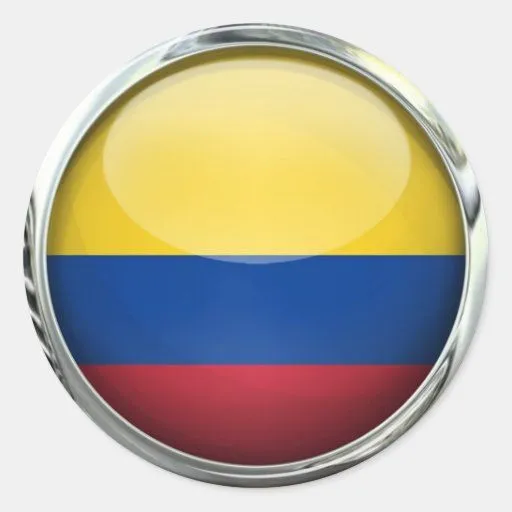 Bola de cristal de la bandera de Colombia Pegatina Redonda | Zazzle