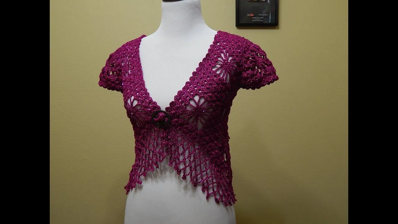 Bolero Bugambilia Crochet parte 1 de 3 - YouTube