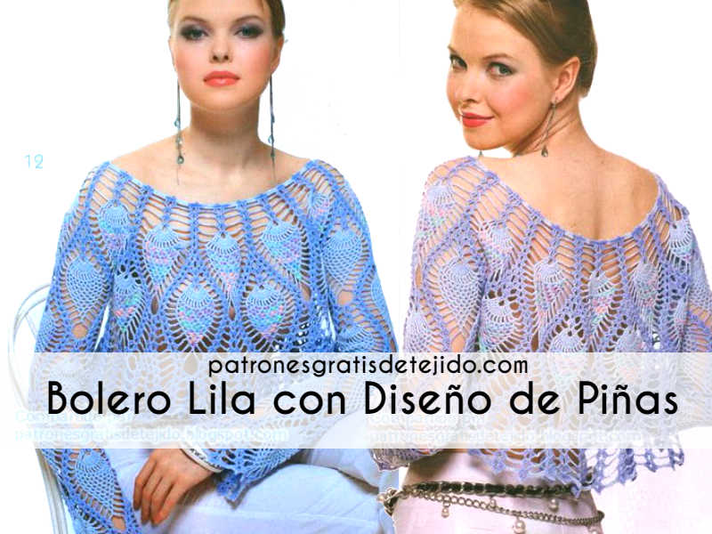 Bolero lila con diseño de piñas 