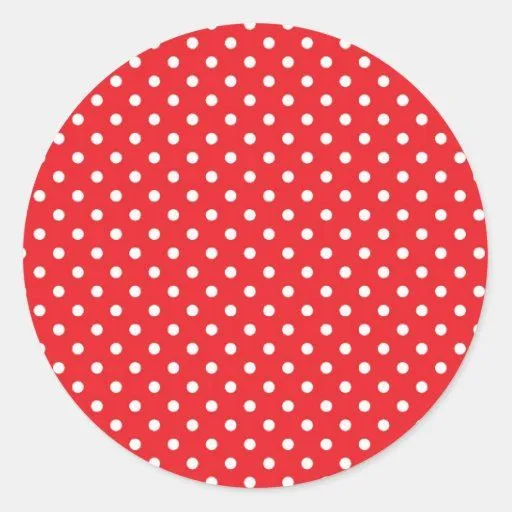 Bolinhas brancas no fundo vermelho adesivo | Zazzle