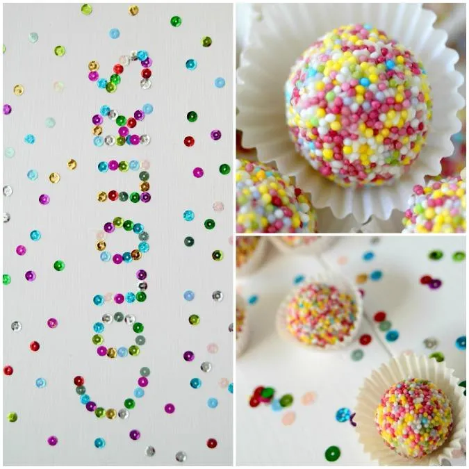 Bolitas de colores! Rellenas de masa de galleta y mantequilla de ...