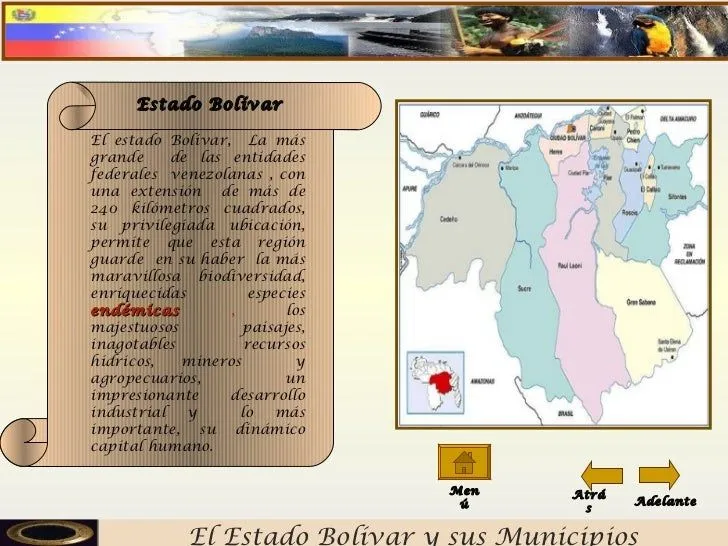 Estado bolívar y sus municipios.