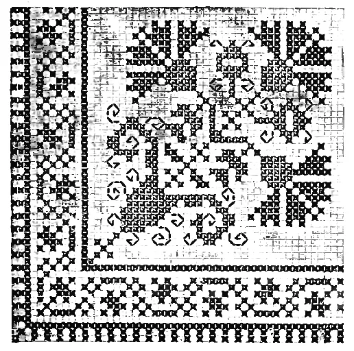 La bolsa de papel: Grecas en punto de cruz