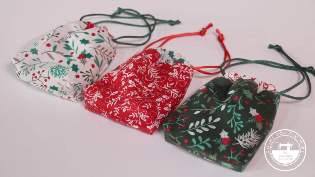 Bolsas de tela para regalar, con patrones.