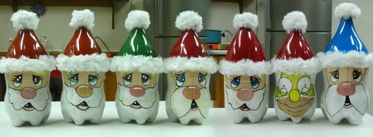 bolsitas para navidad, hechas con botes pet.. puro reciclaje ...
