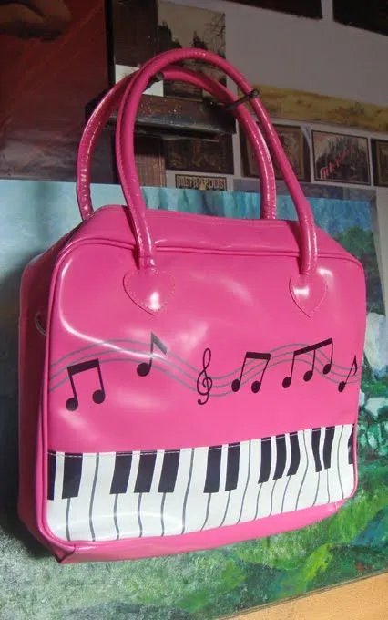 bolso de notas musicales en color rosa traido de harajuku tokyo ...