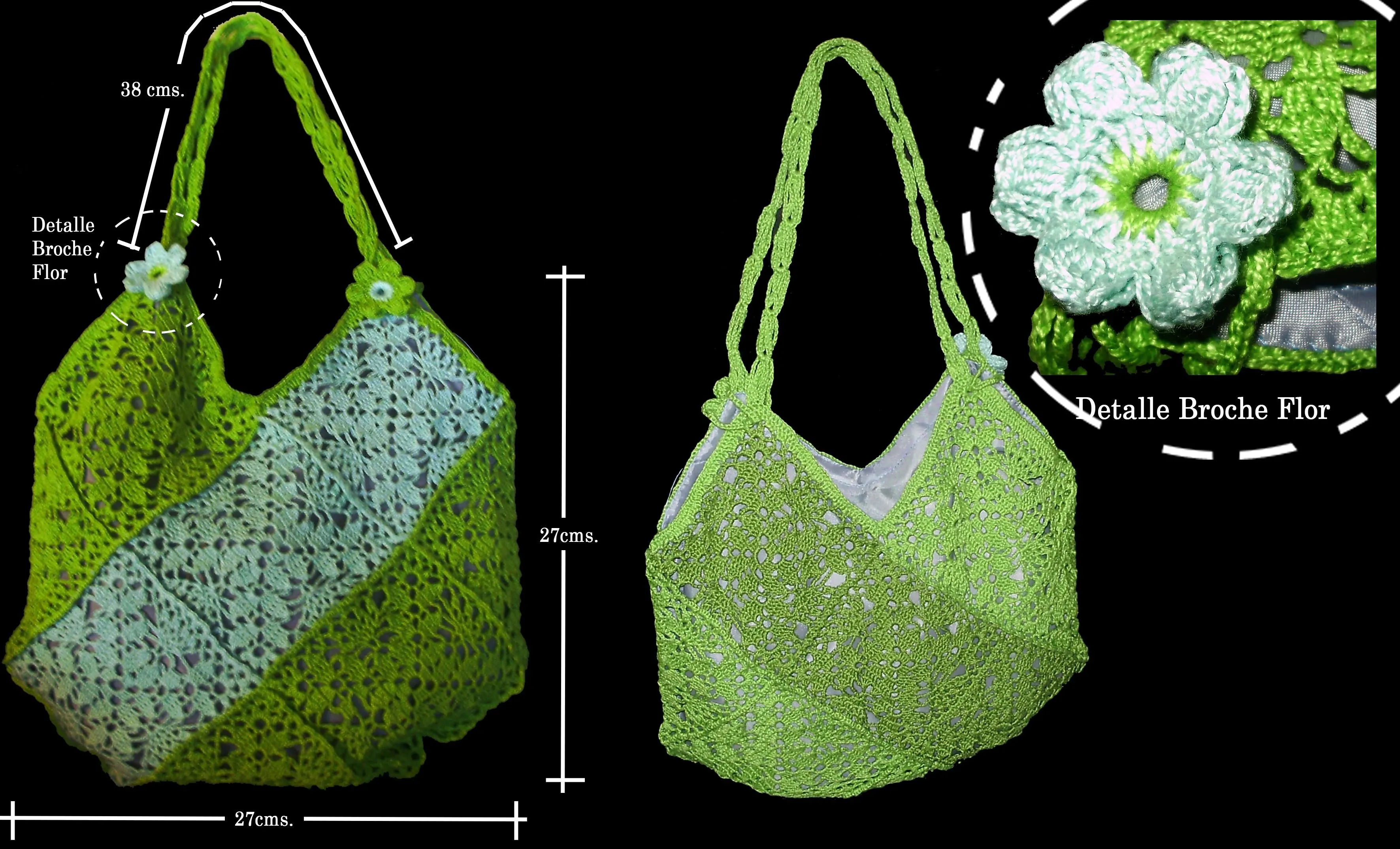 Bolso Pistacho tejido a crochet » bolso verde