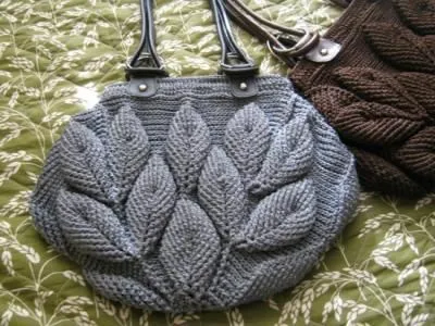 bolso tejido a mano hoja... material artesanal,completamente ...