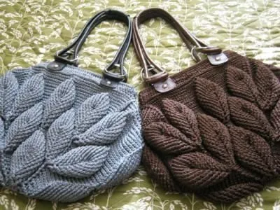 bolso tejido a mano hoja... material artesanal,completamente ...