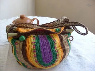 bolso tejido modelo colores tecnica tejido a crochet material hilos y ...