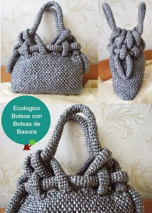 Bolsos Tejidos con Bolsas de Basura. Detalle Asas - enrHedando