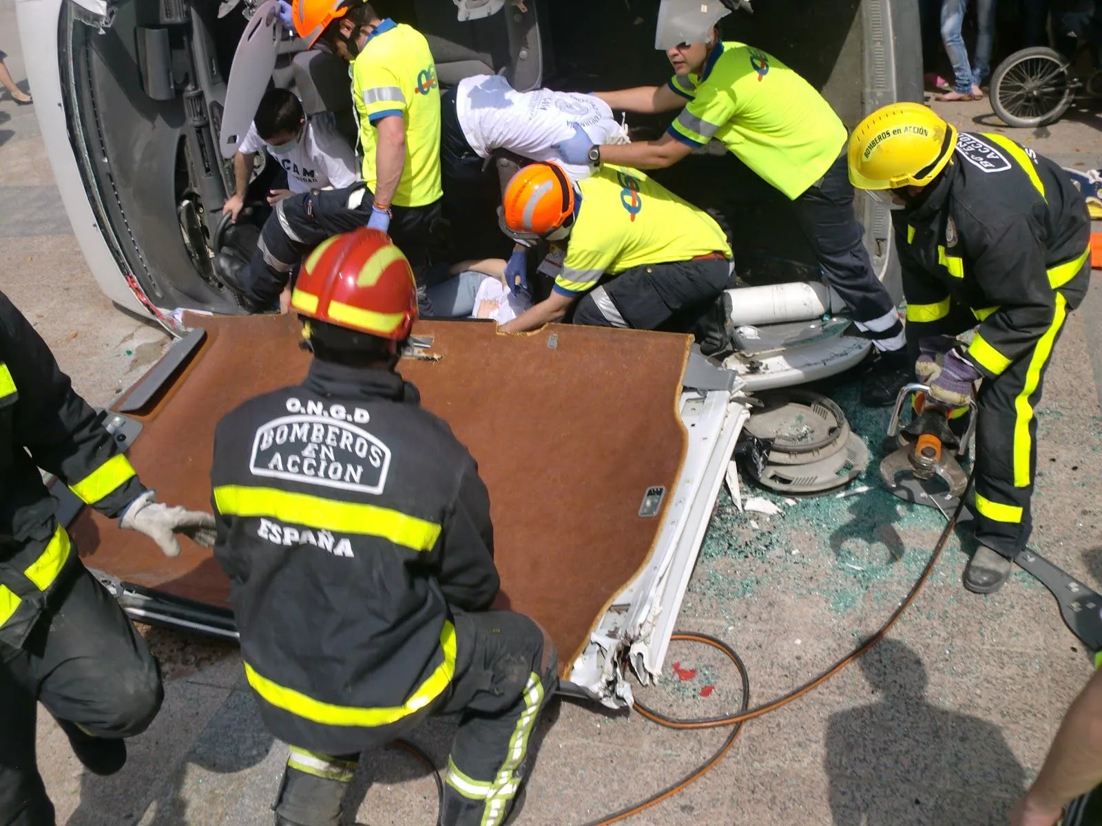 Bomberos en acción