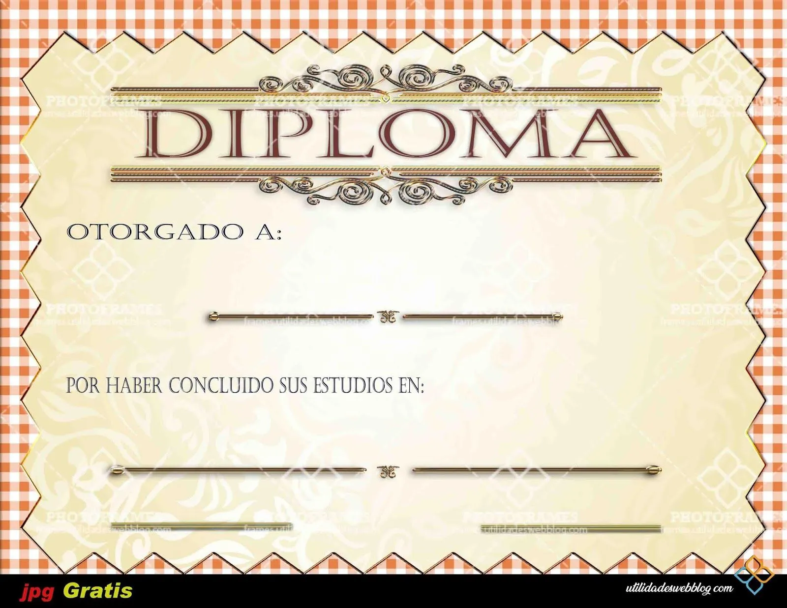 Bonita plantilla de diploma para fin de curso lista para imprimir | Photo  Frames