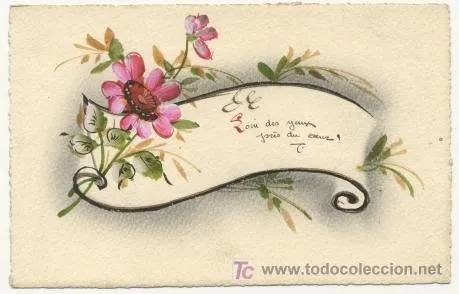 bonita postal artesanal: flores - Comprar Postales antiguas de ...