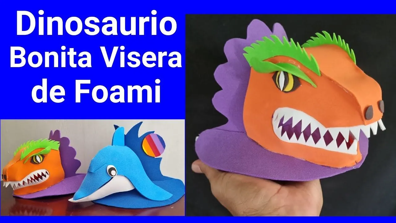 Bonita Visera de Dinosaurio de Foami - YouTube