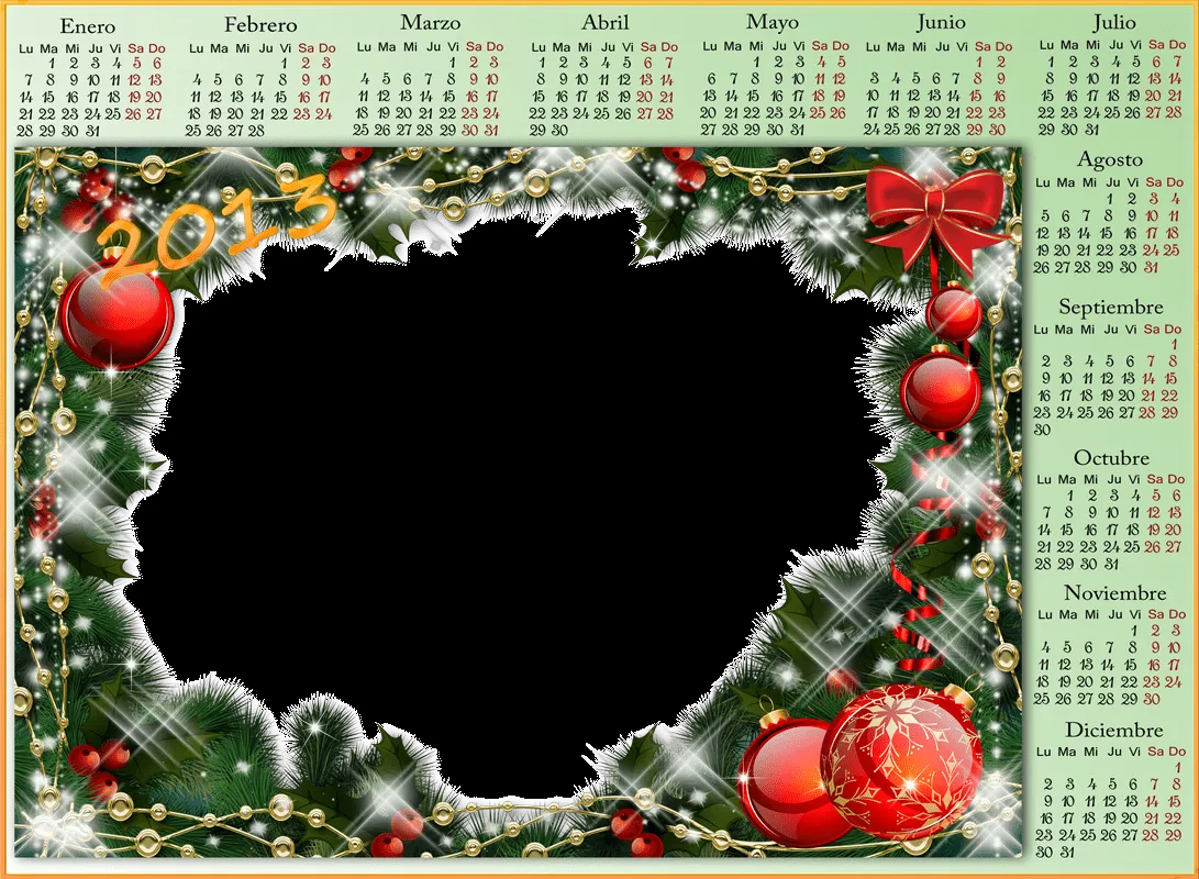 3 Bonitos Calendarios de Navidad 2013 en Png para agregar tu Foto ...