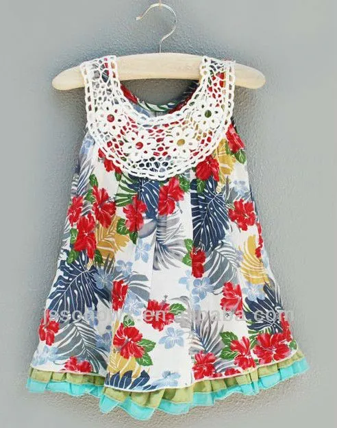 Bordado estampado de flores del vestido para las muchachas, Playa ...