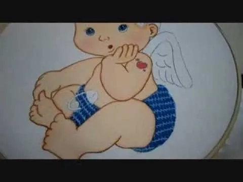 Bordado Fantasía Pañal Cupido - YouTube