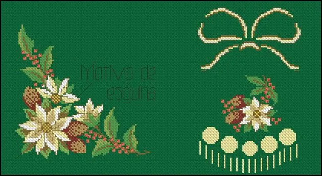 Bordado mantel Navidad - elhilomagico.com