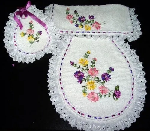 Bordados en cinta para juegos de baños - Imagui