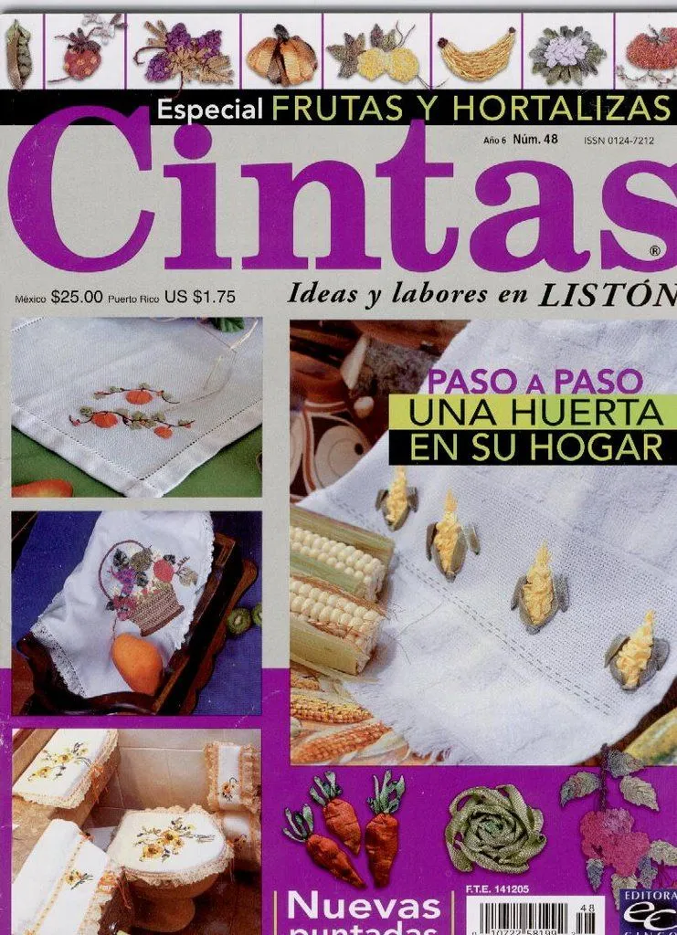 BORDADOS CON CINTAS: especial frutas y verduras ...